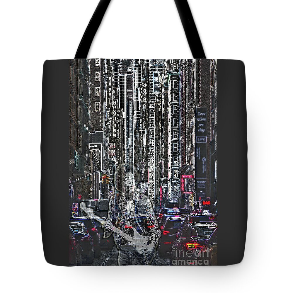 City Tote Bag featuring the digital art Crosstown Traffic by Scott Evers