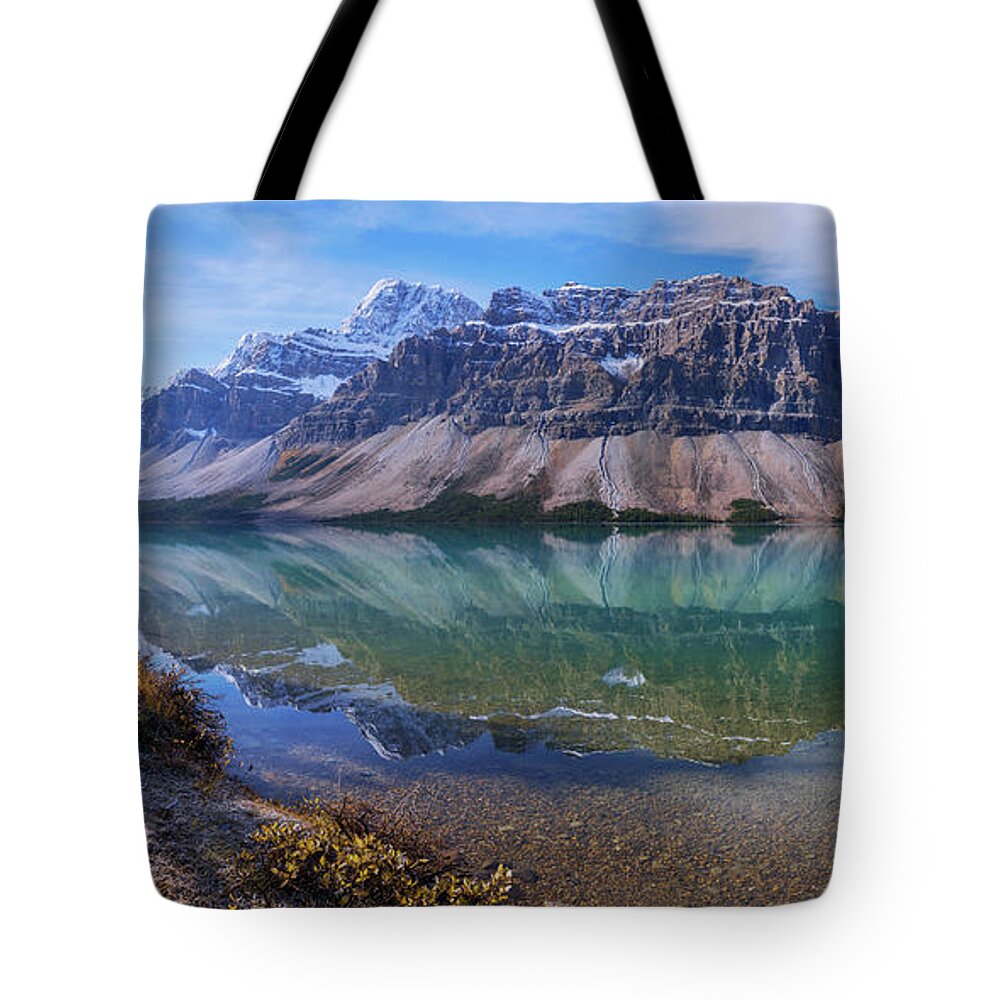 Crowfoot Reflection Tote Bag featuring the photograph Crowfoot Reflection by Chad Dutson