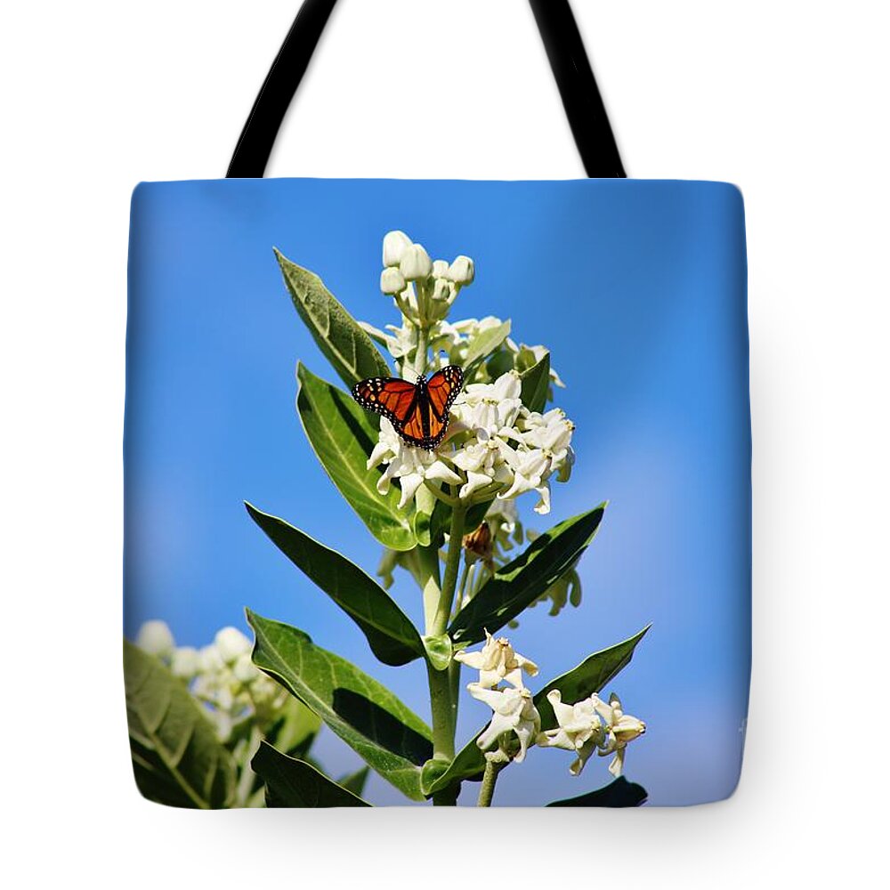 Monarch Butterfly Tote Bag featuring the photograph Crown Flower Love by Craig Wood