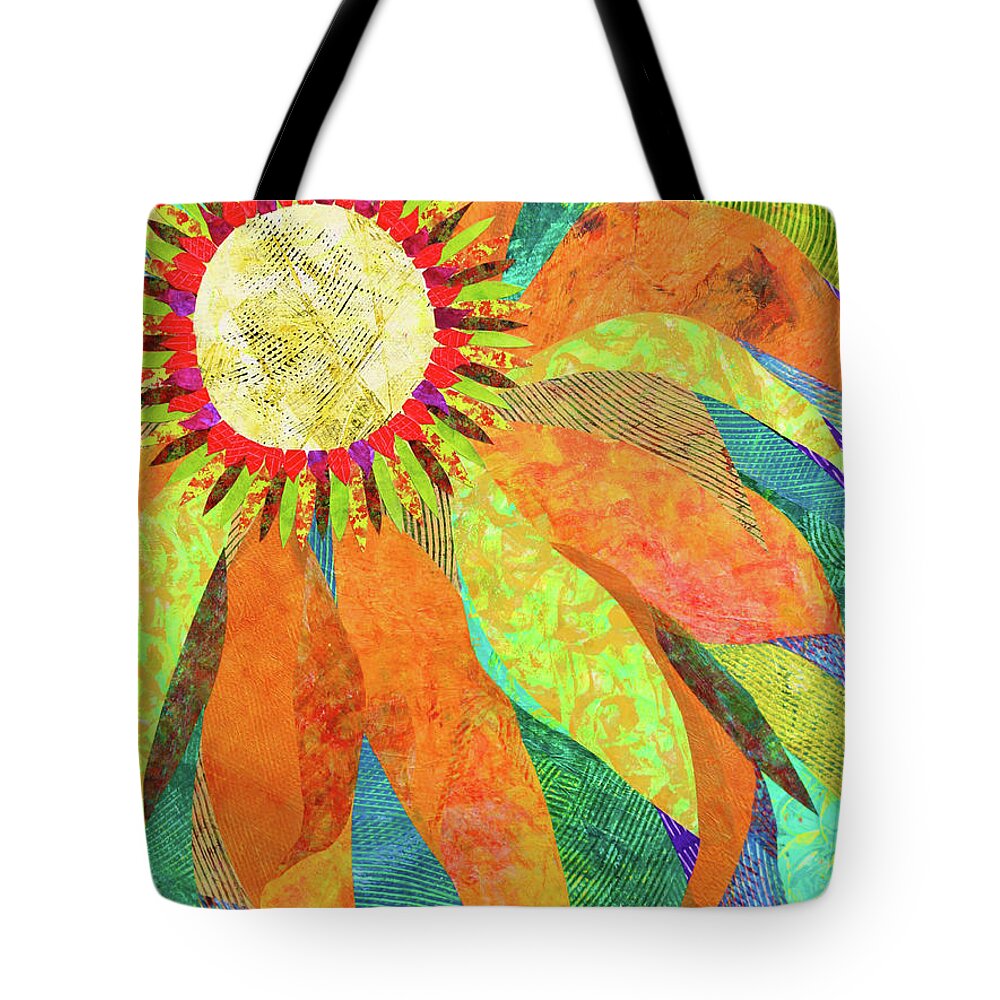 Collage Tote Bag featuring the painting Crown of Petals by Polly Castor