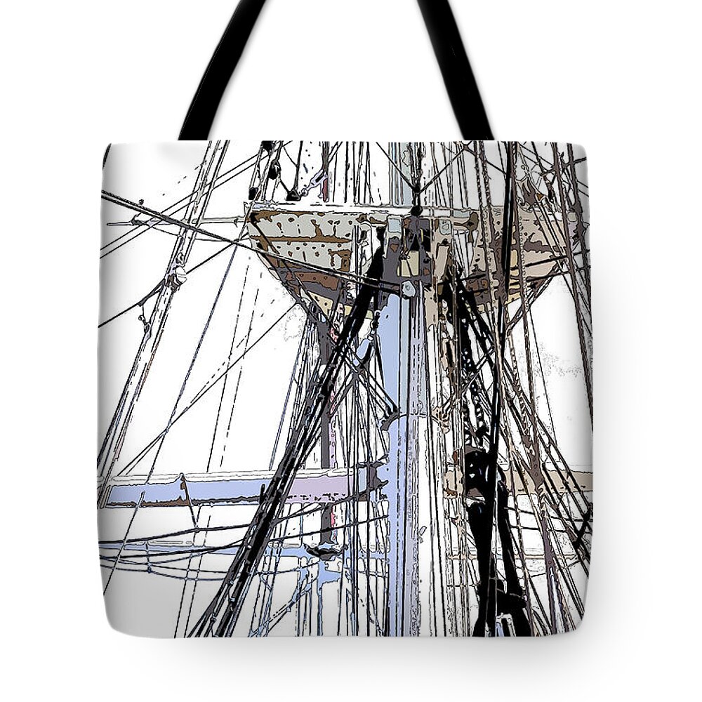 Tall Ship Tote Bag featuring the photograph Crow's Nest by James Rentz