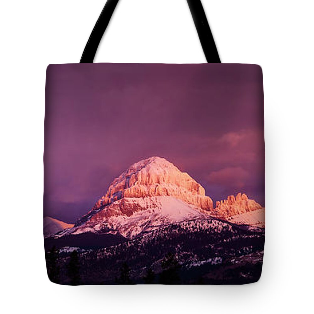 Alberta Tote Bag featuring the photograph Crowsnest Sunrise by Brad Allen Fine Art