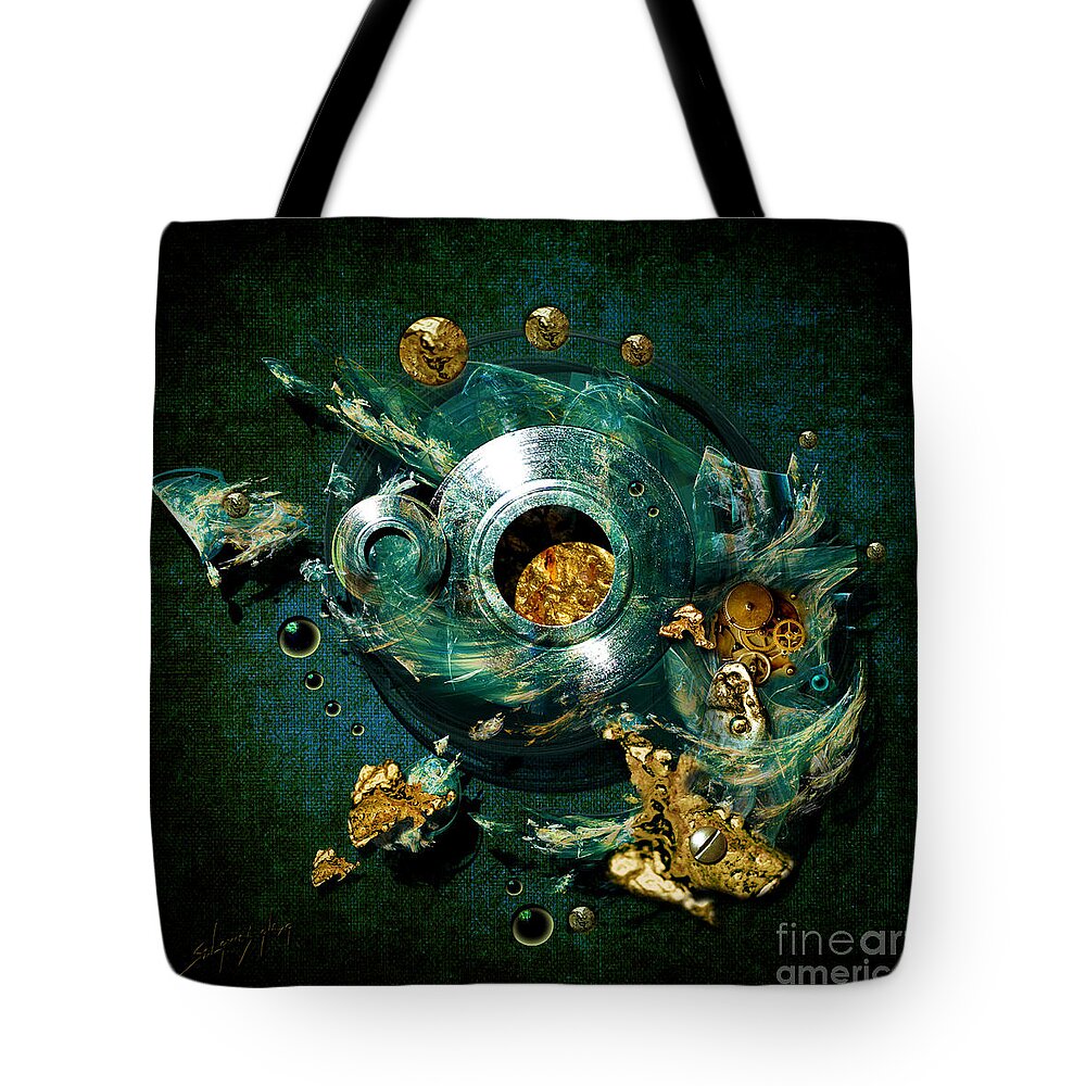 Abstract Tote Bag featuring the painting Crucible by Alexa Szlavics