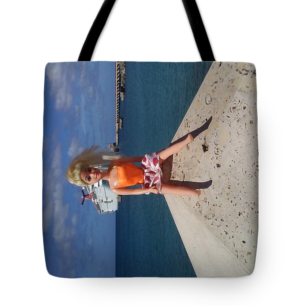 Ship Tote Bag featuring the photograph Cruise Ship Barbie in St. Croix by Tamara Michael