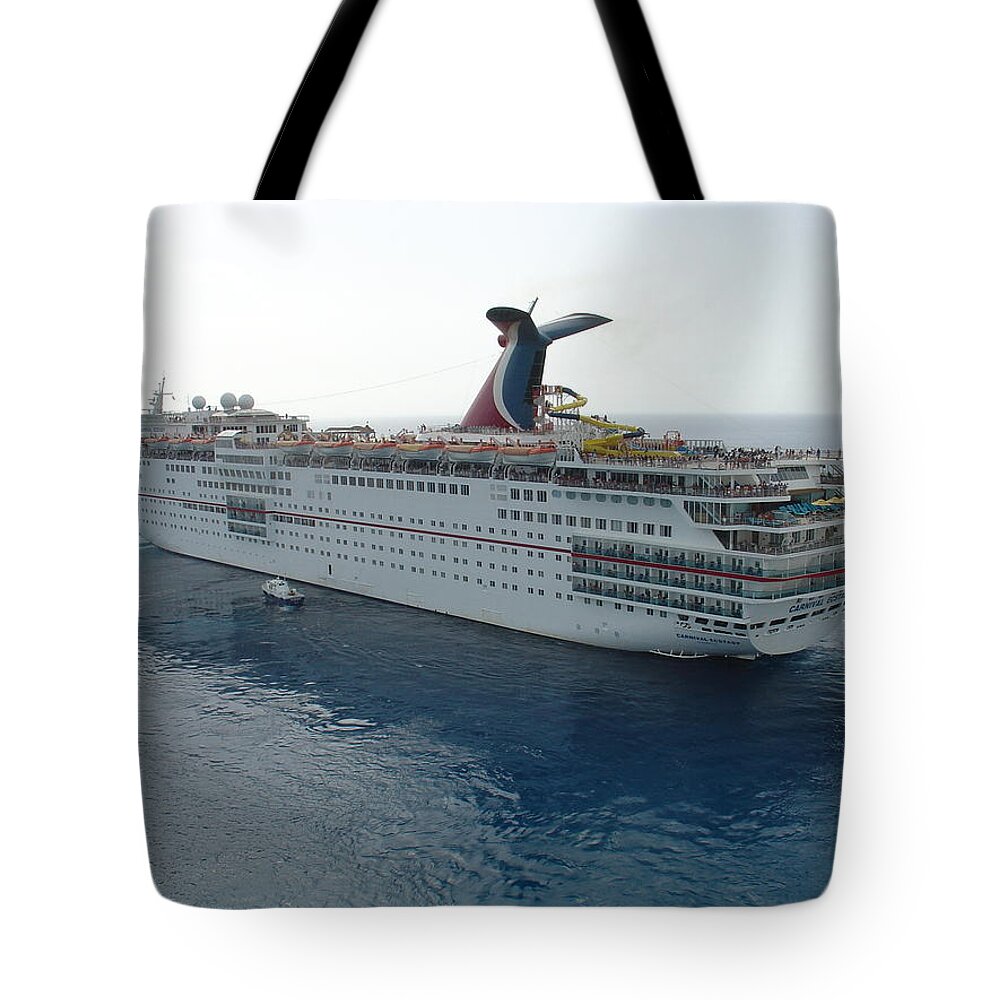 Cruise Ship Tote Bag by Maye Loeser - Mobile Prints