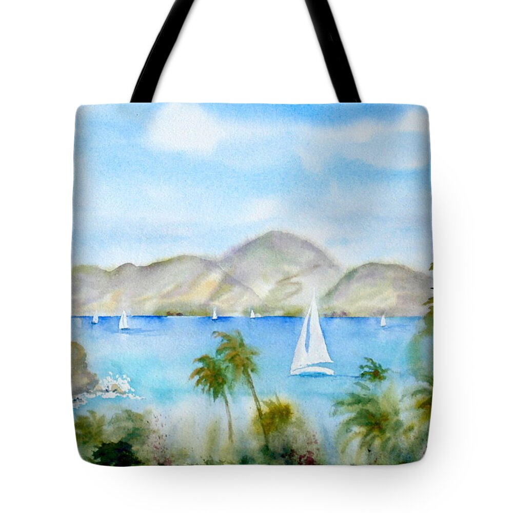 Caribbean Tote Bag featuring the painting Cruising in the Caribbean by Diane Kirk