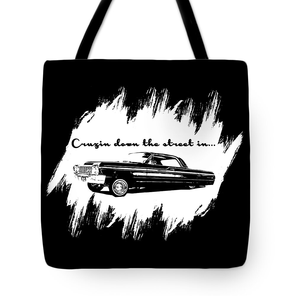 64 Tote Bag featuring the digital art Cruzin Down The Street by Ricky Barnard
