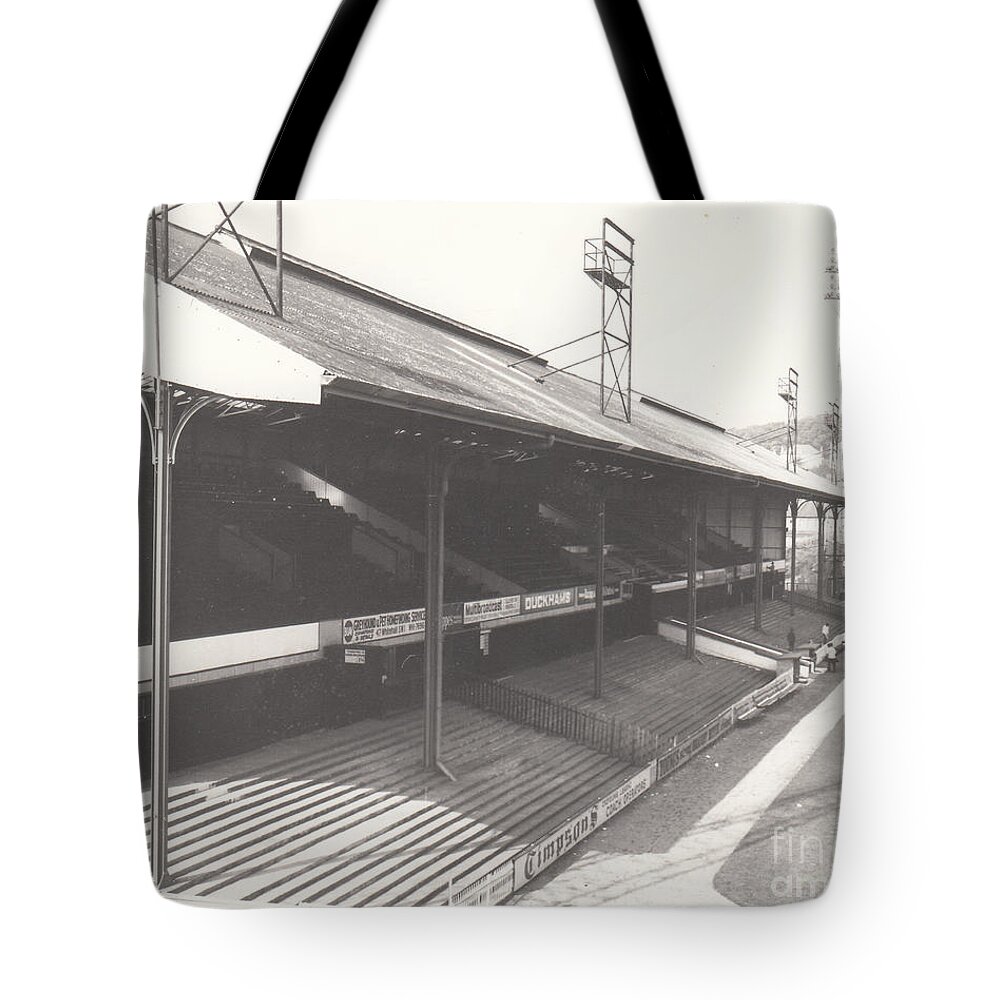 Crystal Palace Tote Bag featuring the photograph Crystal Palace - Selhurst Park - West Main Stand 1 - August 1969 by Legendary Football Grounds