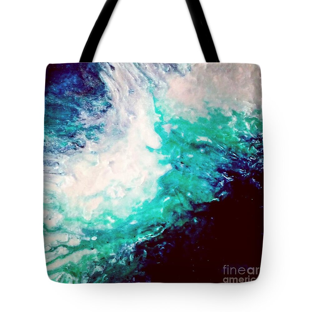 Crystal Tote Bag featuring the painting Crystal wave16 by Kumiko Mayer