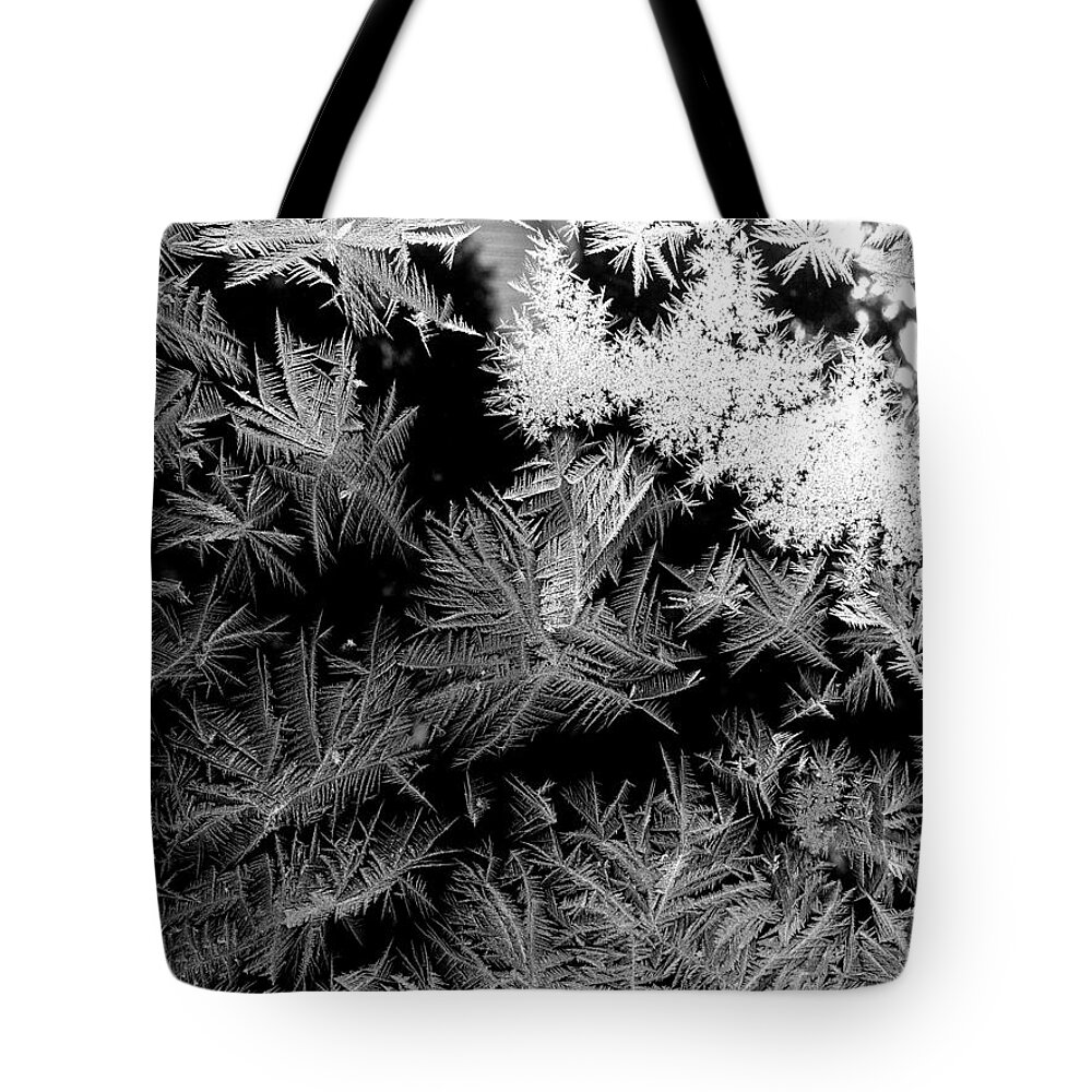 Winter Tote Bag featuring the photograph Crystalline Structures by Polly Castor