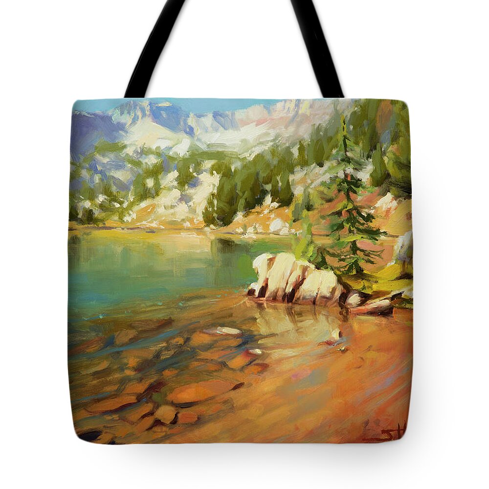 Mountain Tote Bag featuring the painting Crystalline Waters by Steve Henderson