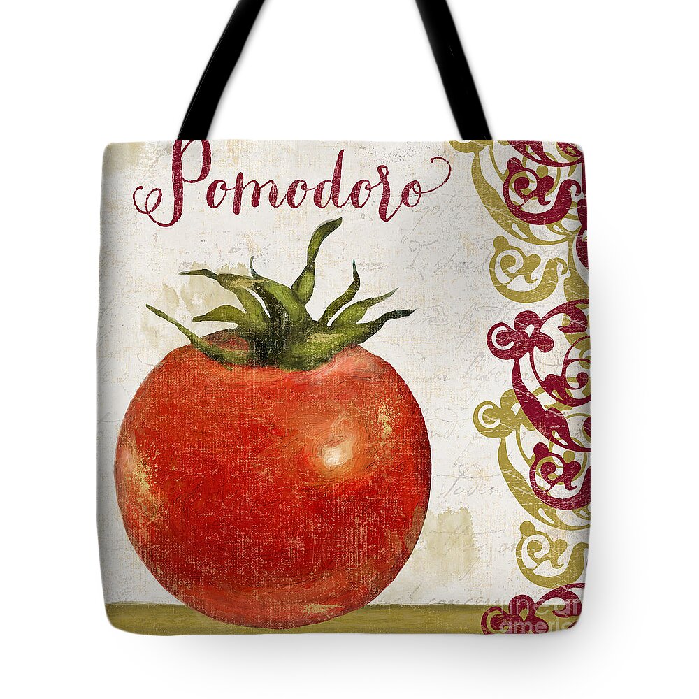 Pomodoro Tote Bag featuring the painting Cucina Italiana Tomato Pomodoro by Mindy Sommers