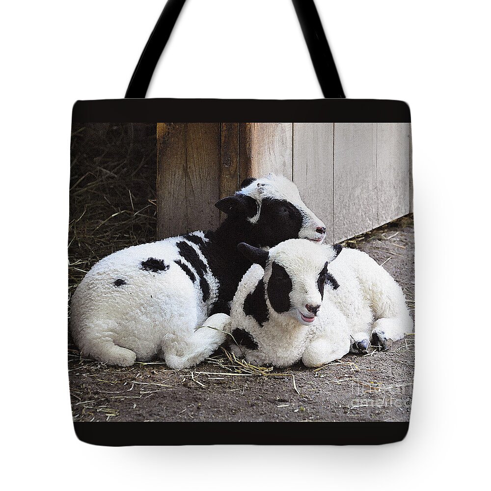Diane Berry Tote Bag featuring the painting Cuddle Buddies by Diane E Berry