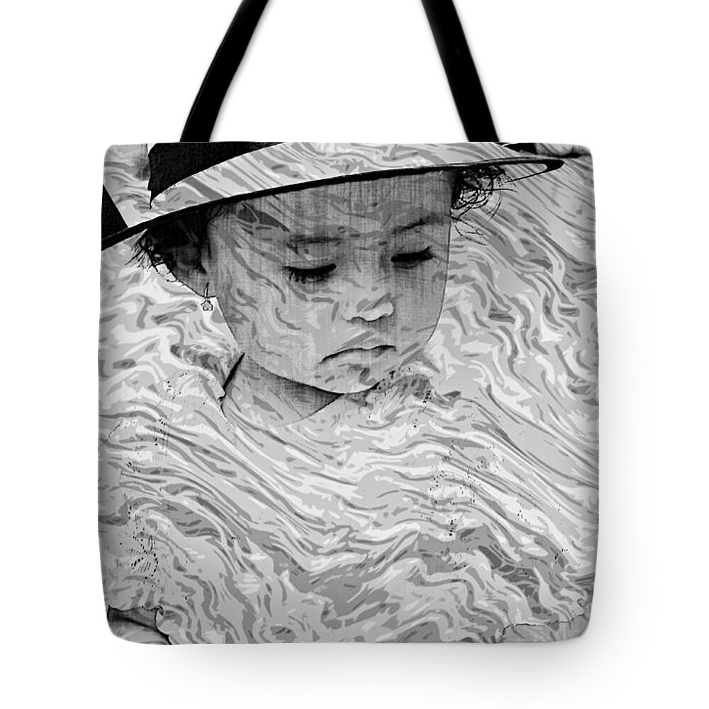Girl Tote Bag featuring the photograph Cuenca Kids 894 by Al Bourassa