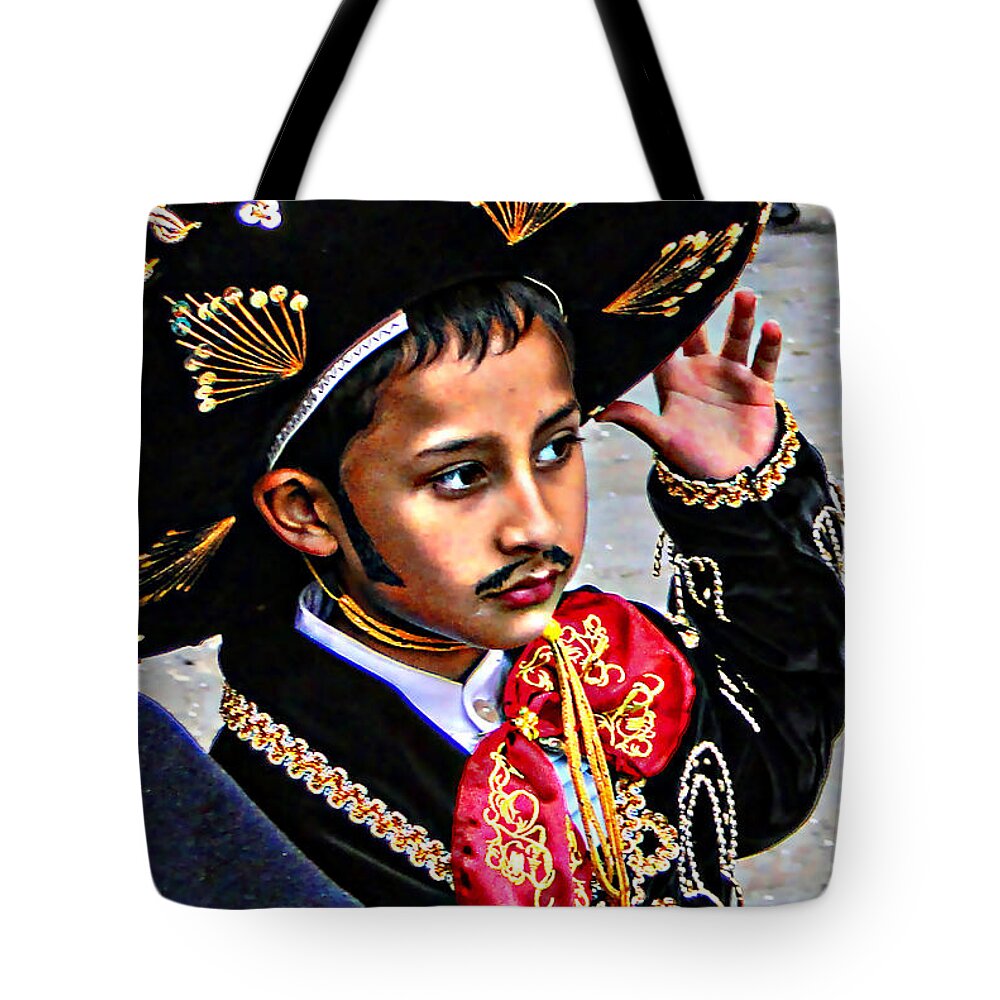Boy Tote Bag featuring the photograph Cuenca Kids 897 by Al Bourassa