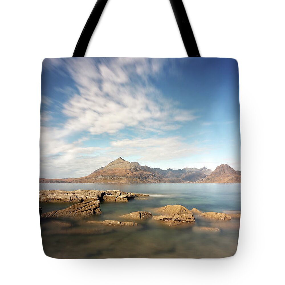 Photography Tote Bag featuring the photograph Cuillin Mountain Range by Grant Glendinning