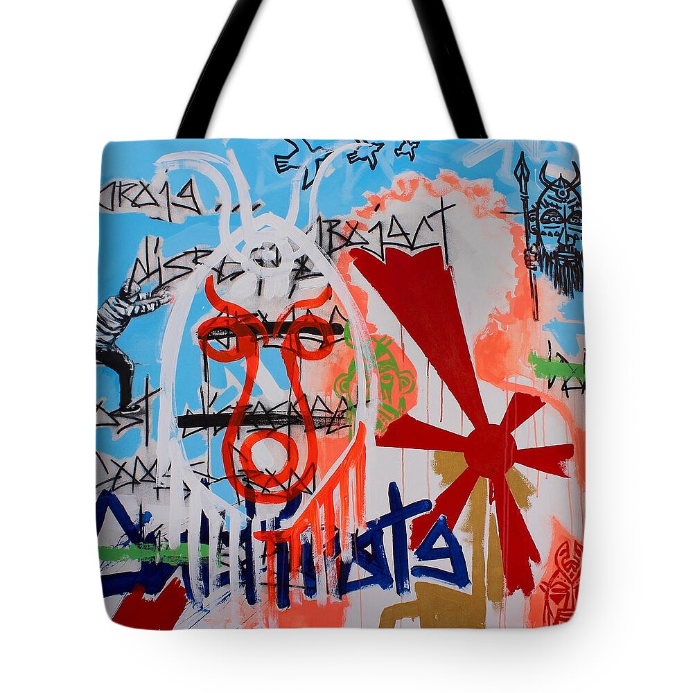 Abstract Tote Bag featuring the mixed media Cultivate by Aort Reed