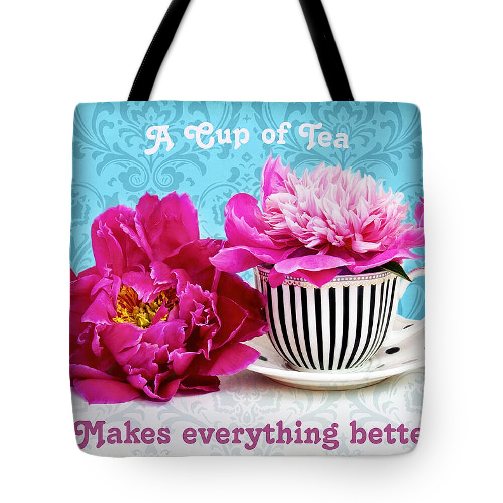 Tea Time Tote Bag featuring the photograph Cup of Beauty by Marina Kojukhova