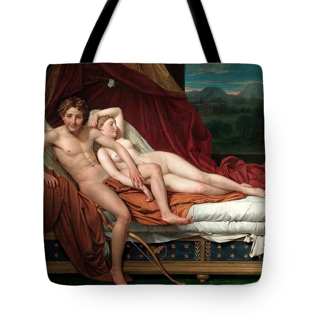 Cupid And Psyche Tote Bag featuring the painting Cupid and Psyche by Jean-Auguste-Dominique Ingres