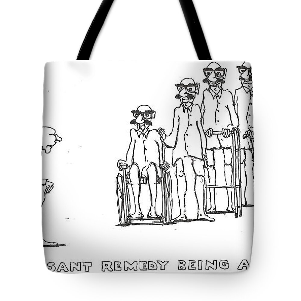 Depression Tote Bag featuring the drawing Curing by R Allen Swezey