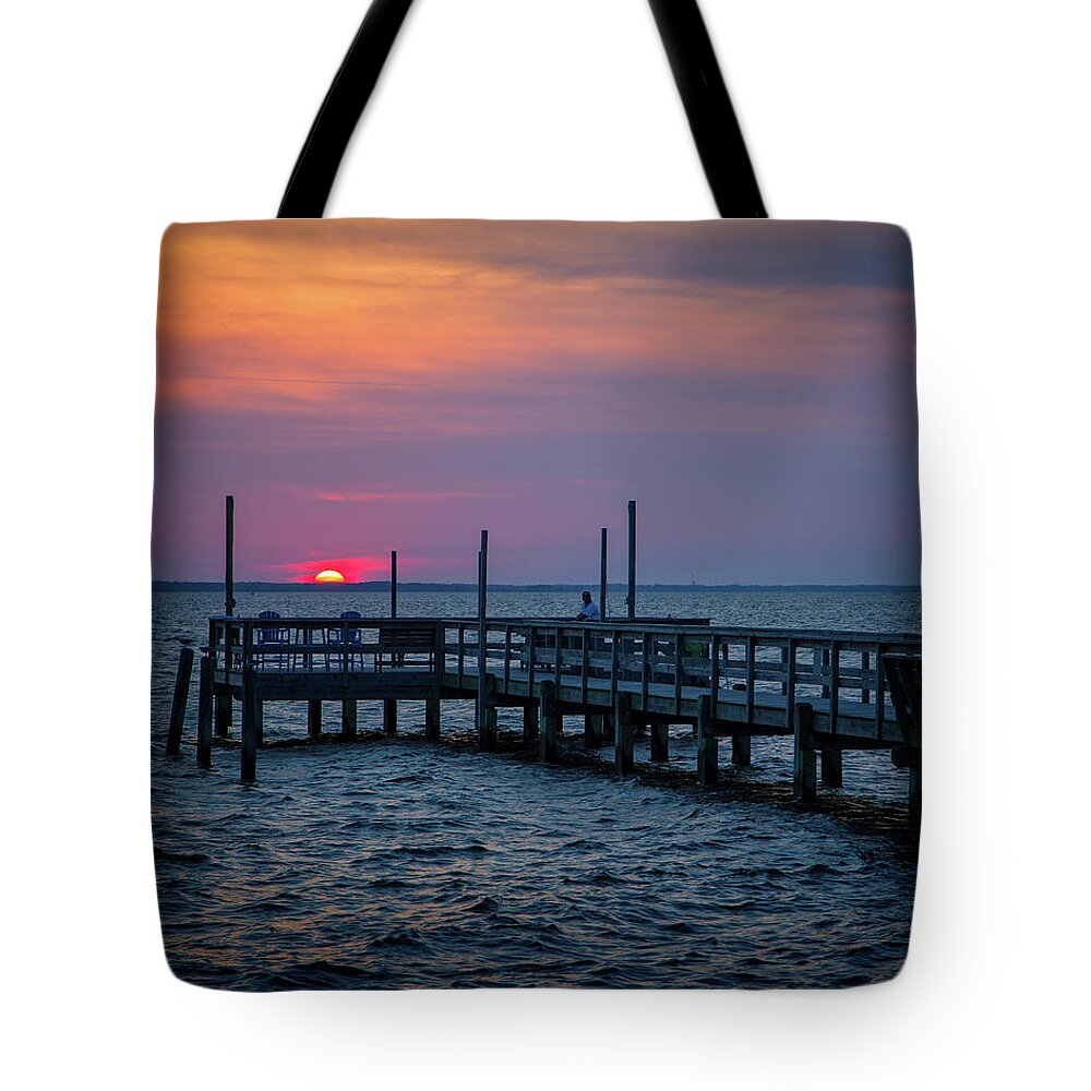 Outer Banks Tote Bag featuring the photograph Currituck Sunset by Alan Raasch