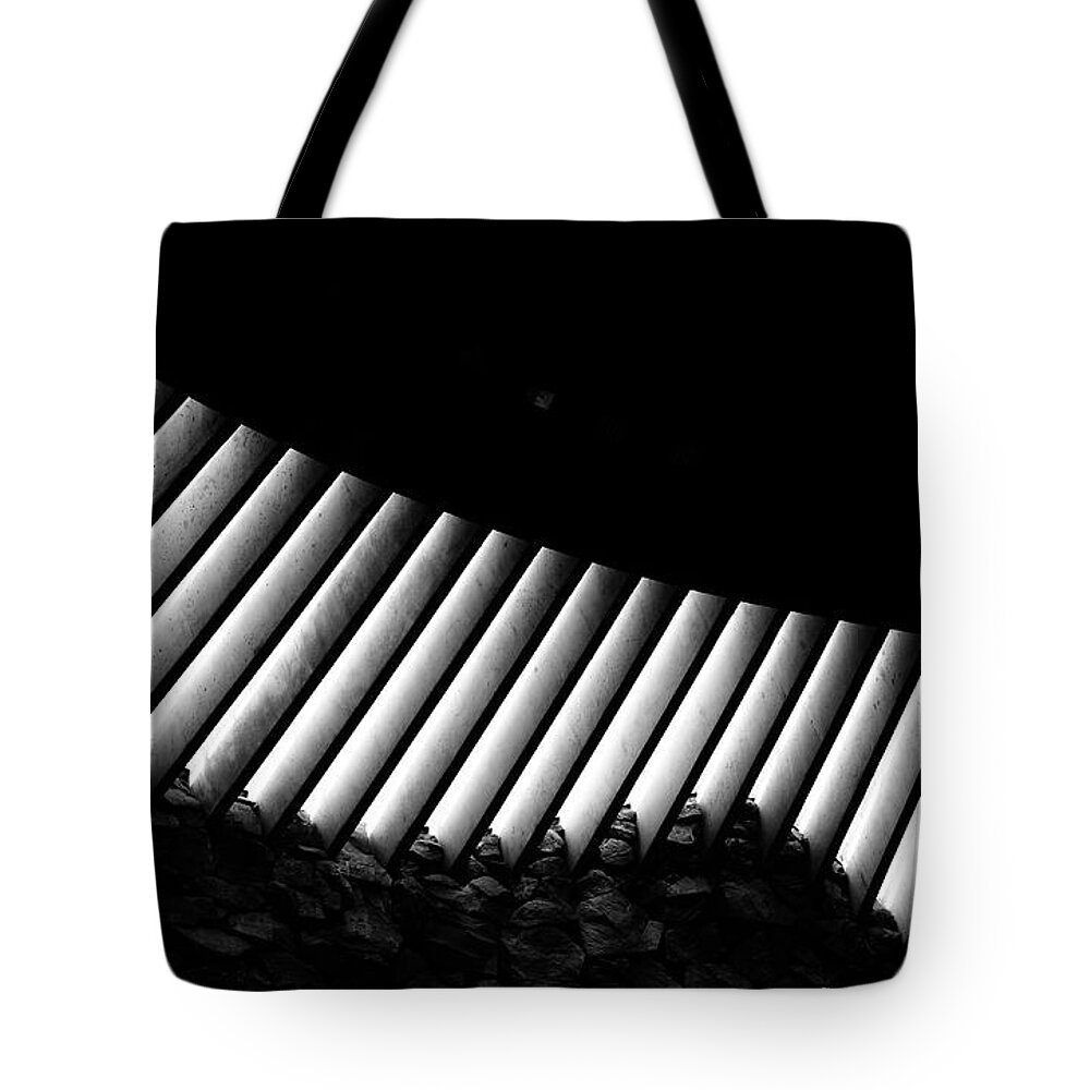 Architecture Tote Bag featuring the photograph Curtain of light by Emme Pons