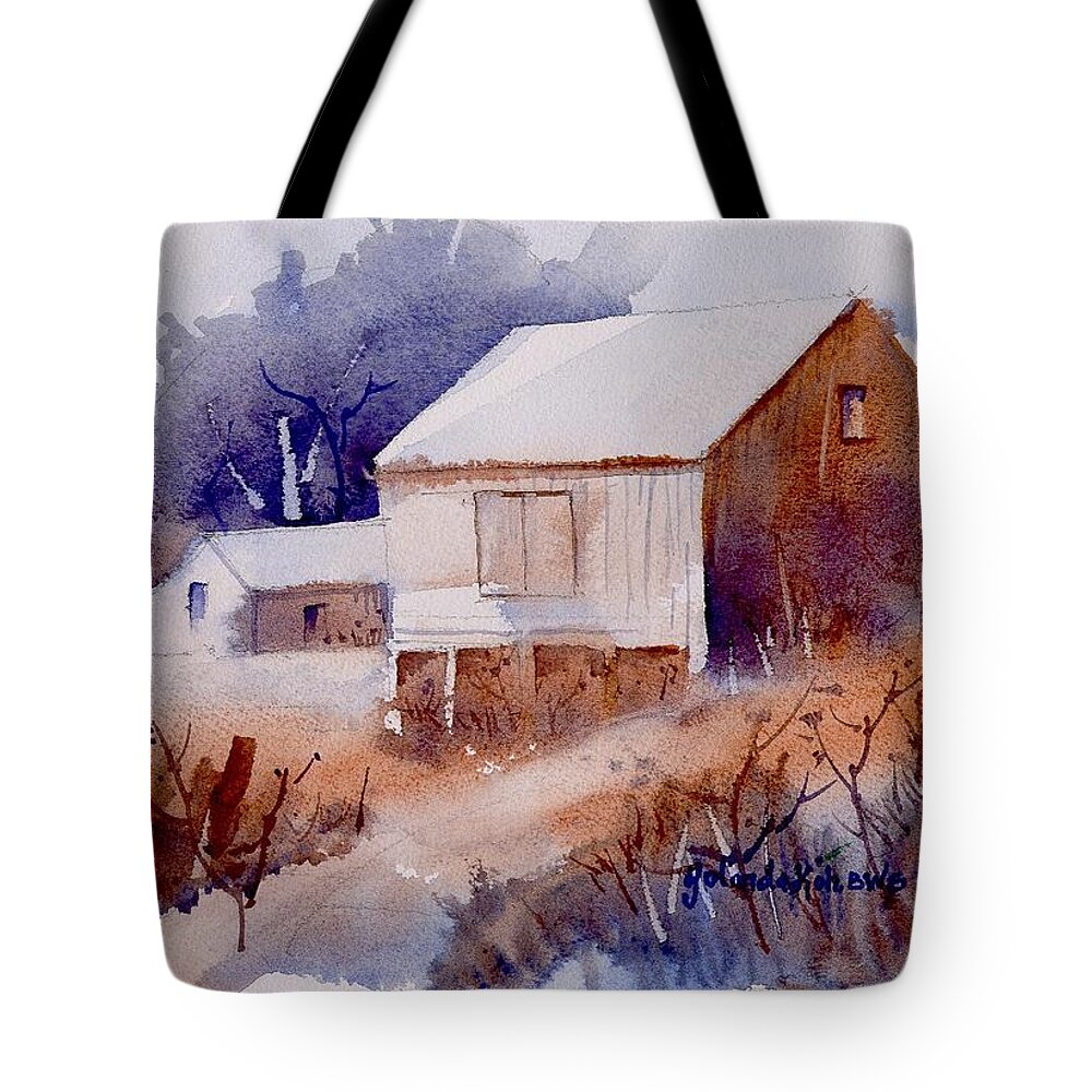 Farm Tote Bag featuring the painting Curtis Farm in Ellicott City by Yolanda Koh