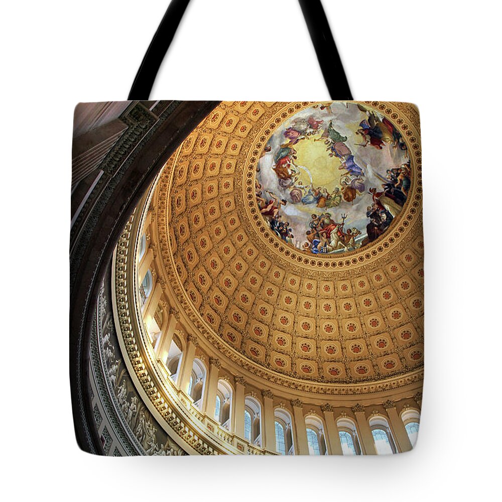 United States Capitol Rotunda Tote Bag featuring the photograph Curves by Mitch Cat