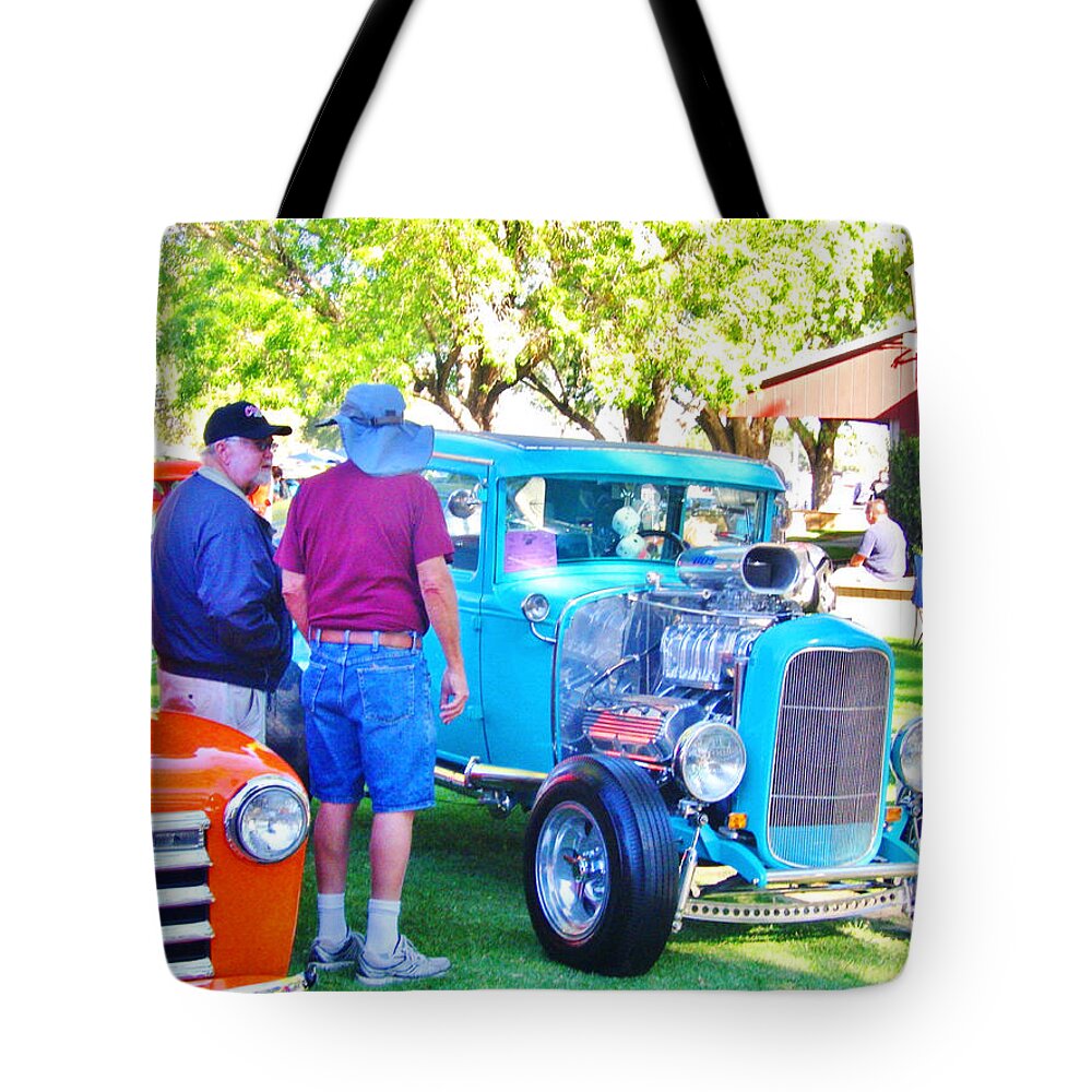 Men Tote Bag featuring the photograph Custom Talk by Marilyn Diaz
