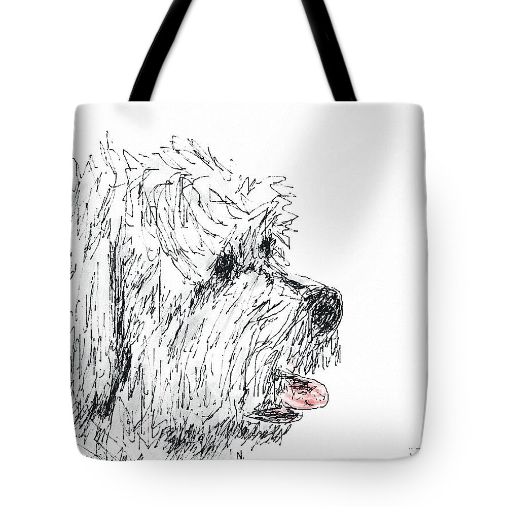 Dog Tote Bag featuring the digital art Cute Dog by Diane Chandler