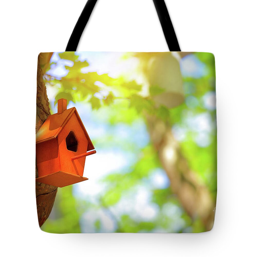 Animal Tote Bag featuring the photograph Cute little nesting box by Anna Om