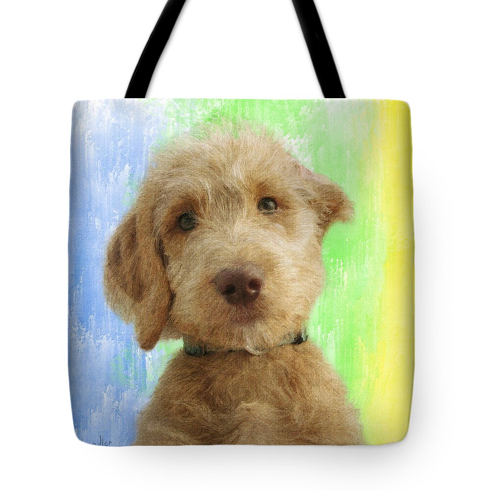 Puppy Tote Bag featuring the painting Cuter Than Cute by Diane Chandler