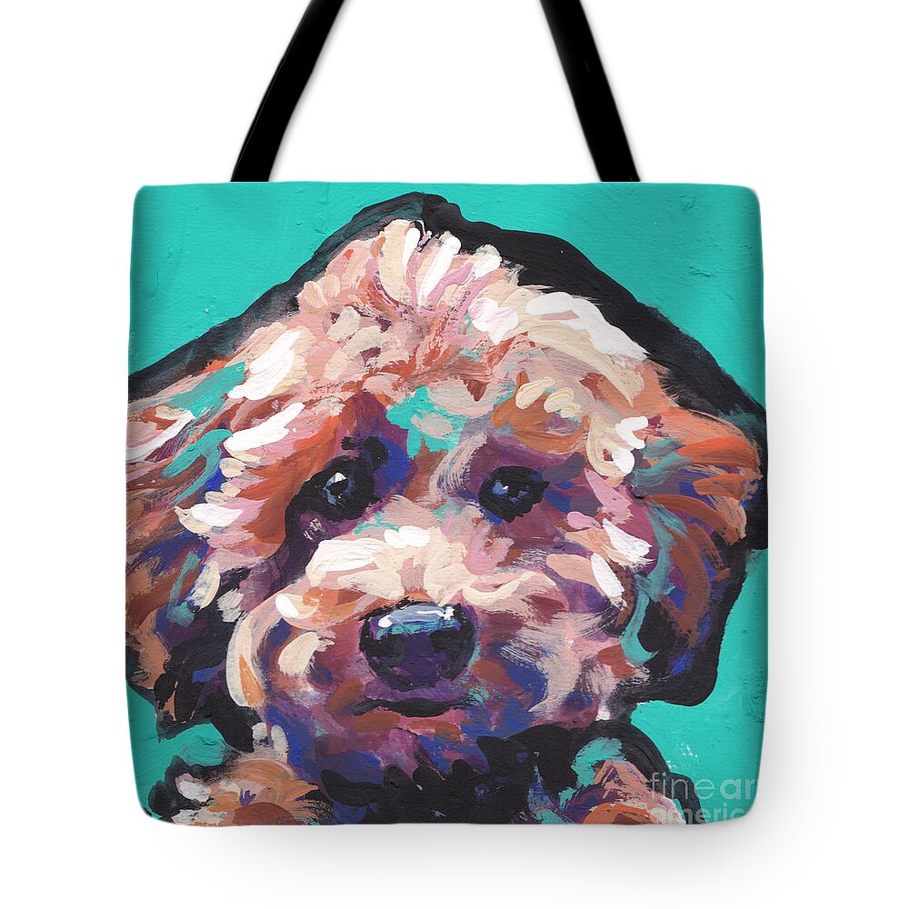 Poodle Tote Bag featuring the painting Cutey Poo by Lea S