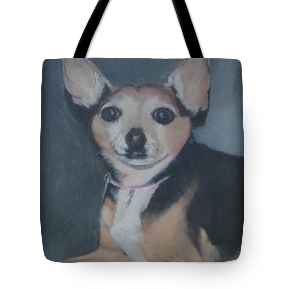 Dog Tote Bag featuring the painting Cutie Pie by Paula Pagliughi