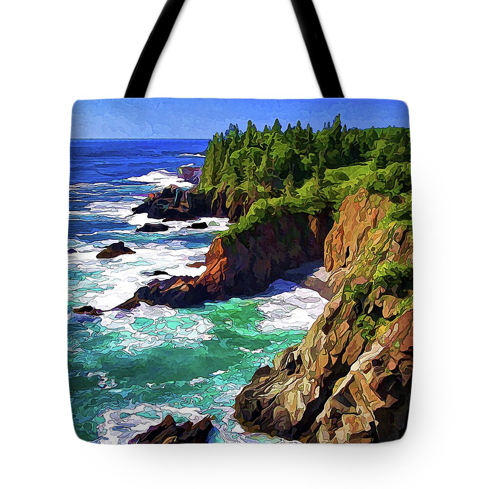 Maine Seascape Tote Bag featuring the photograph Cutler Coast Whitewater by ABeautifulSky Photography by Bill Caldwell