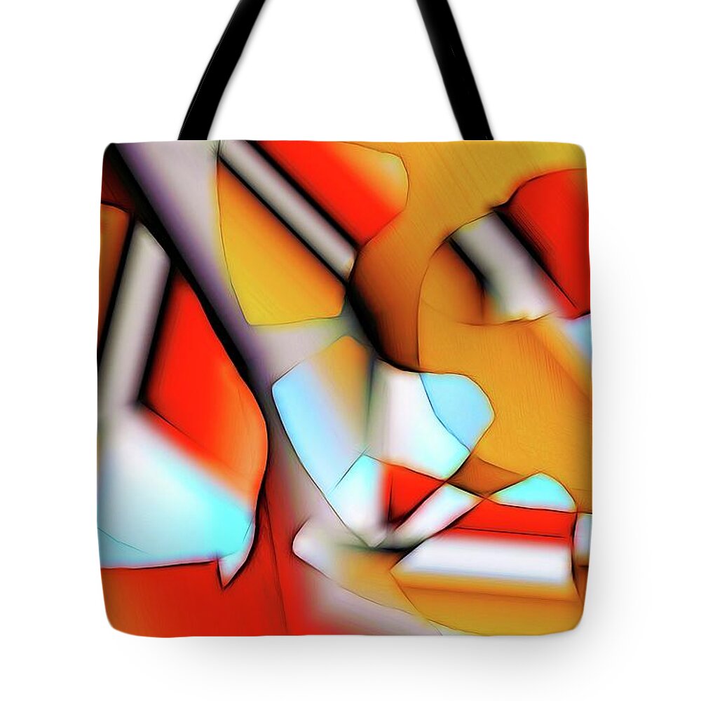 Glow Tote Bag featuring the digital art Cutouts by Ron Bissett