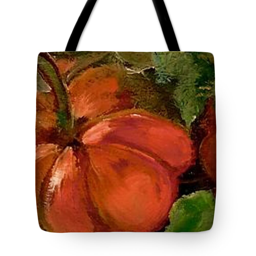 Pumpkins Tote Bag featuring the painting Cuttin Up by Lisa Kaiser