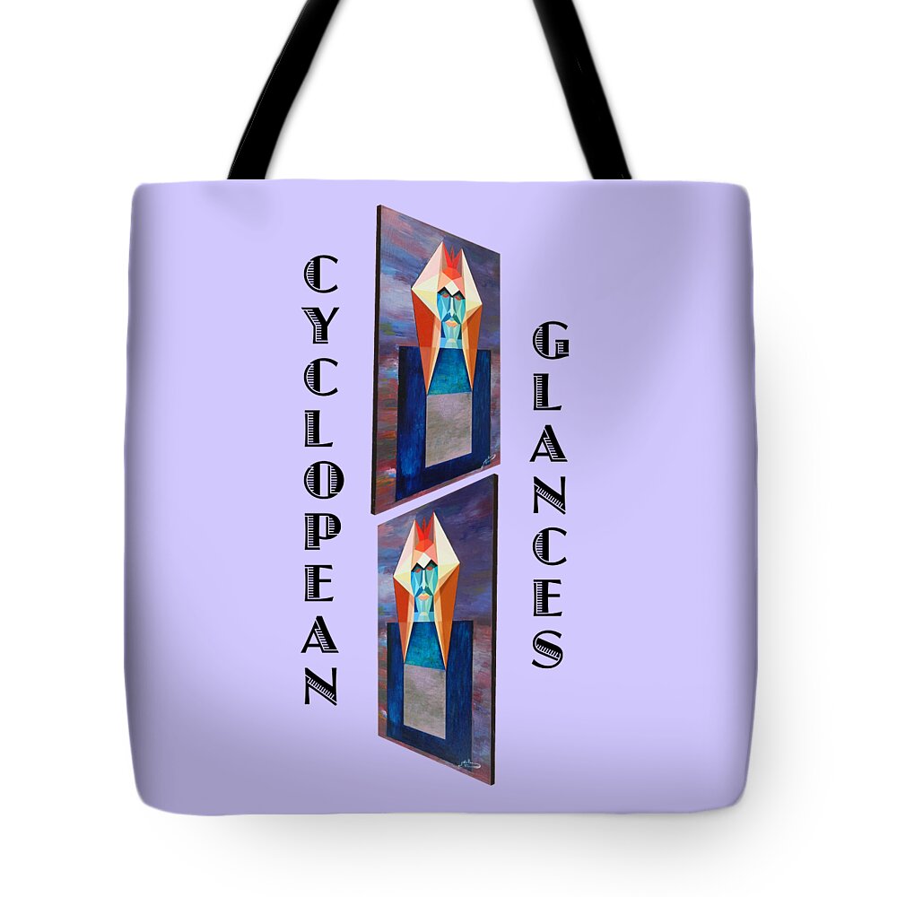 Art Tote Bag featuring the painting Cyclopean Glances Emperor by Michael Bellon