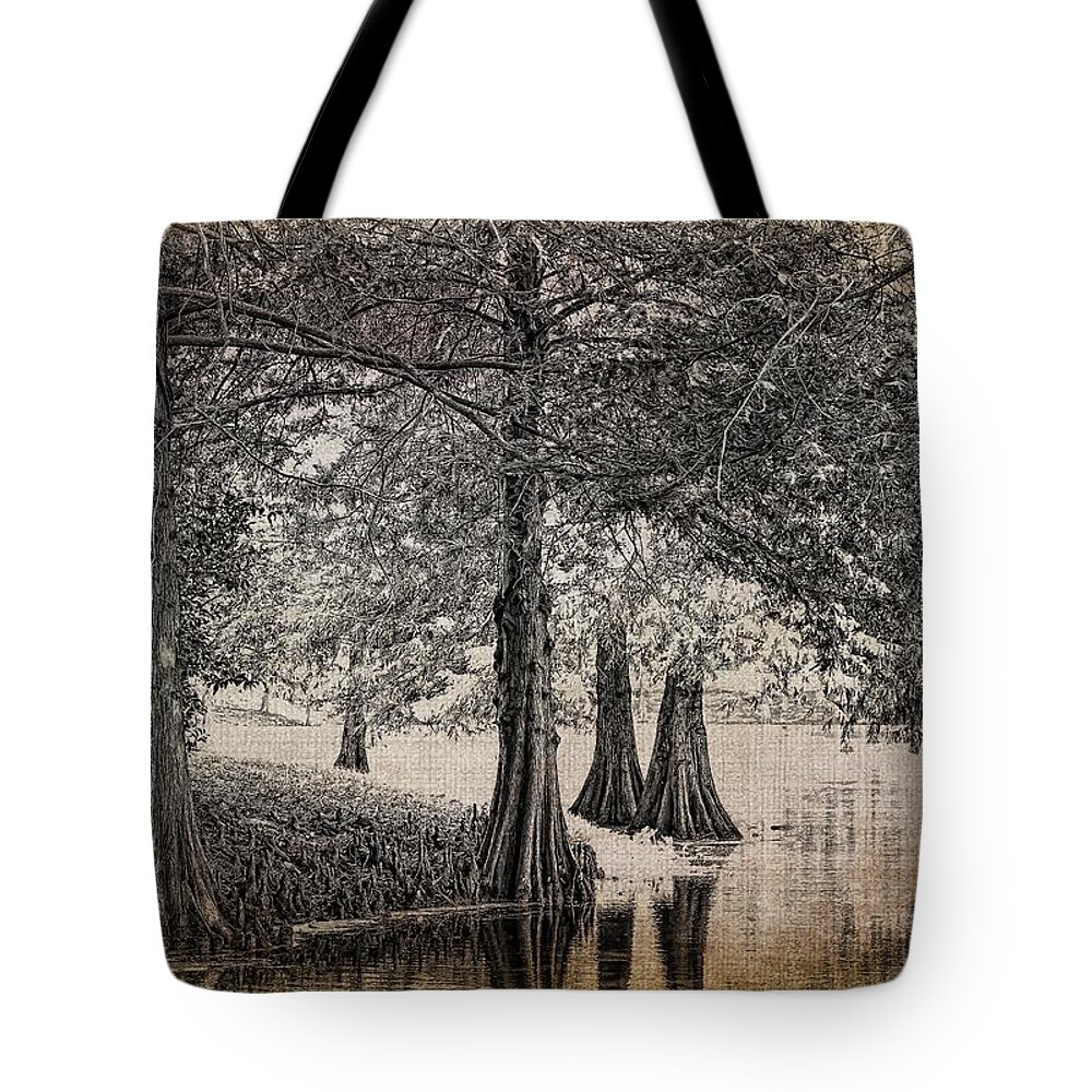 Cypress Tote Bag featuring the photograph Cypress Retreat by Pete Rems