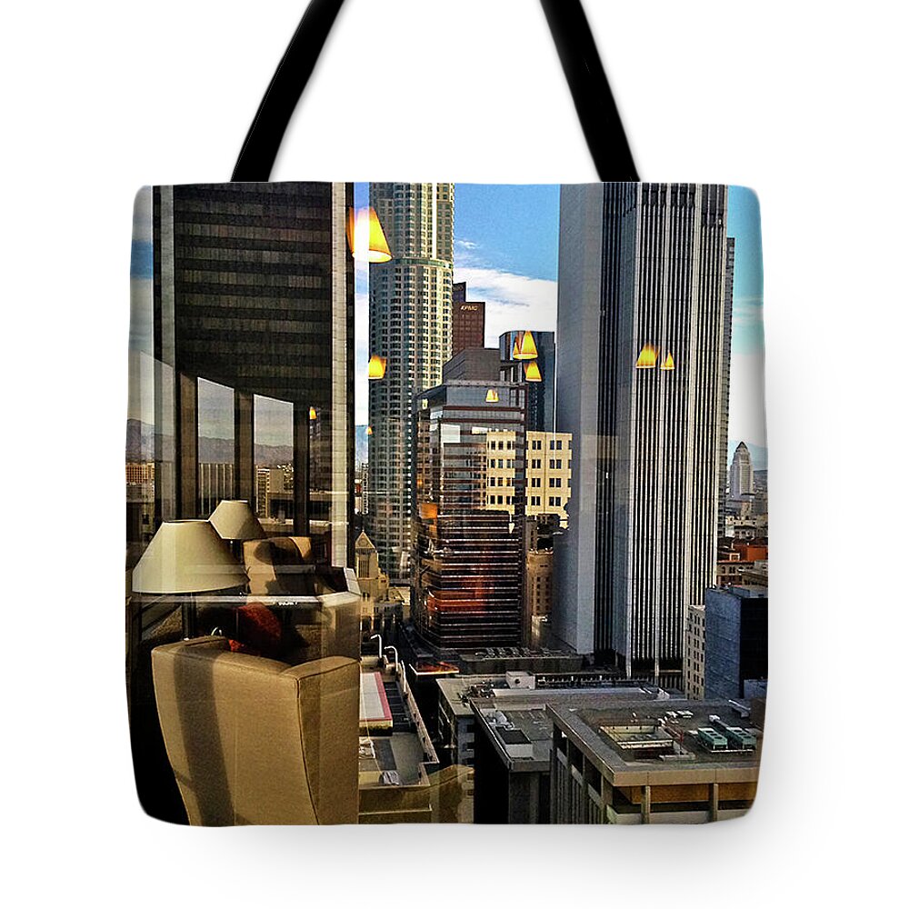 Los Angeles Tote Bag featuring the photograph Daido's View - Los Angeles by Kathy Corday
