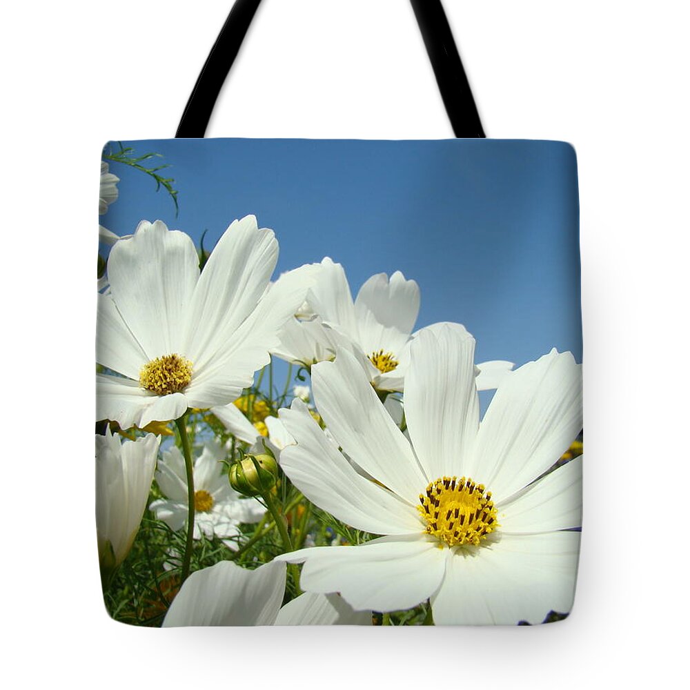 Daisy Tote Bag featuring the photograph DAISIES Flowers Art Prints White Daisy Flower Gardens by Patti Baslee