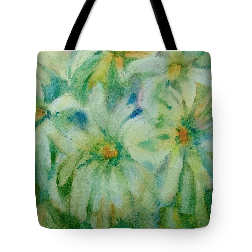Daisies Tote Bag featuring the painting Daisies by Linda Emerson