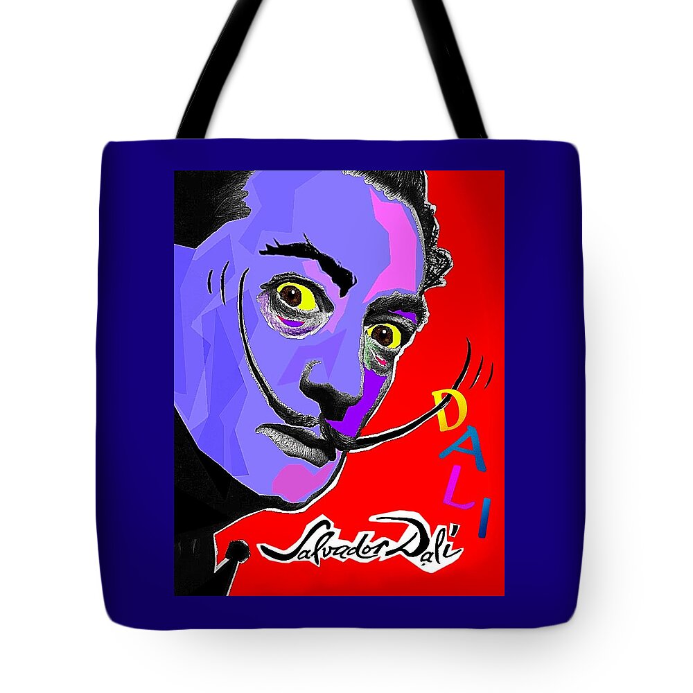 Dali Tote Bag featuring the painting Dali Dali by Hartmut Jager