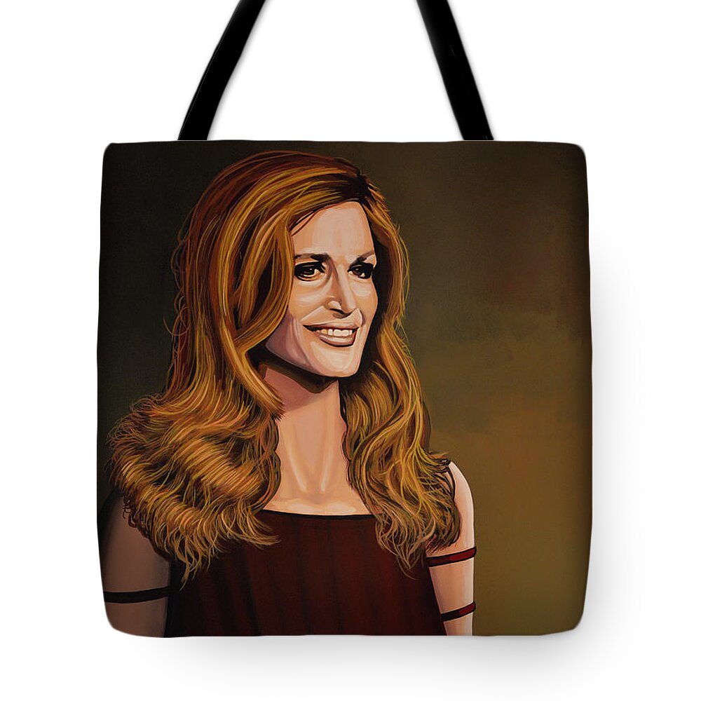 Dalida Tote Bag featuring the painting Dalida by Paul Meijering