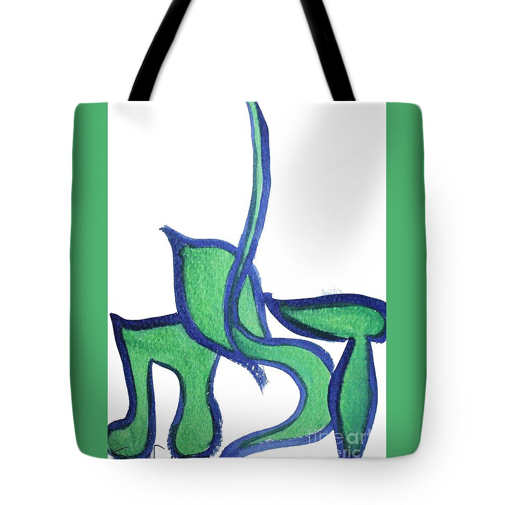 Dalit Sarahleah Hankes Draw Water Or Bough Tote Bag featuring the painting DALIT nf1-176 by Hebrewletters SL