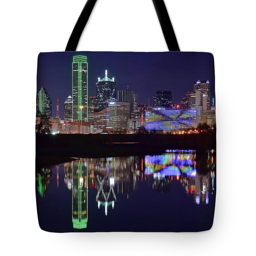 Dallas Tote Bag featuring the photograph Dallas Texas Squared by Frozen in Time Fine Art Photography