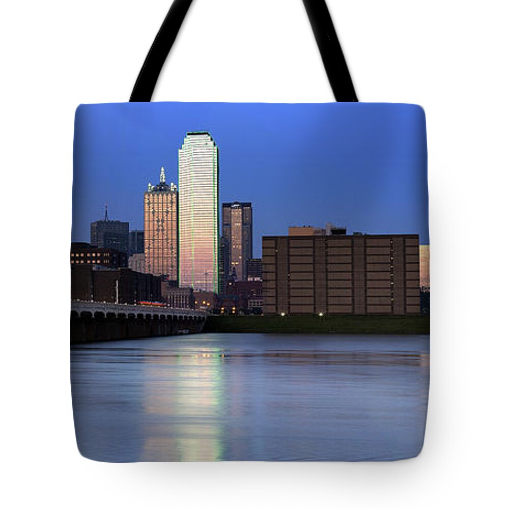 Dallas Tote Bag featuring the photograph Dallas Waters by Mark McKinney