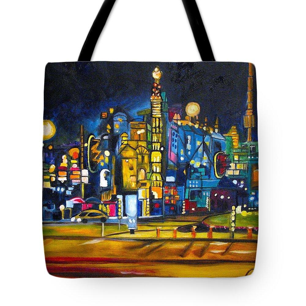 Cityscape Tote Bag featuring the painting Dam Square by Patricia Arroyo