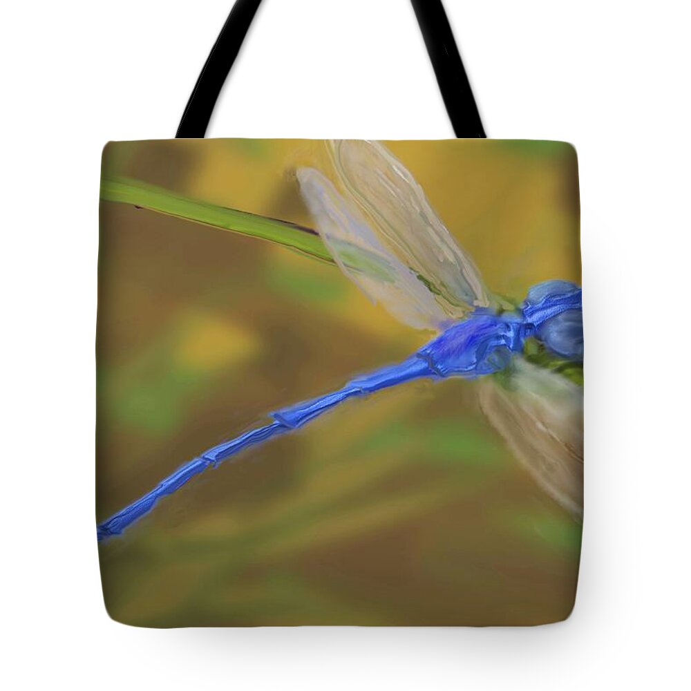 Nature Tote Bag featuring the painting Damselfly by Robert Rearick