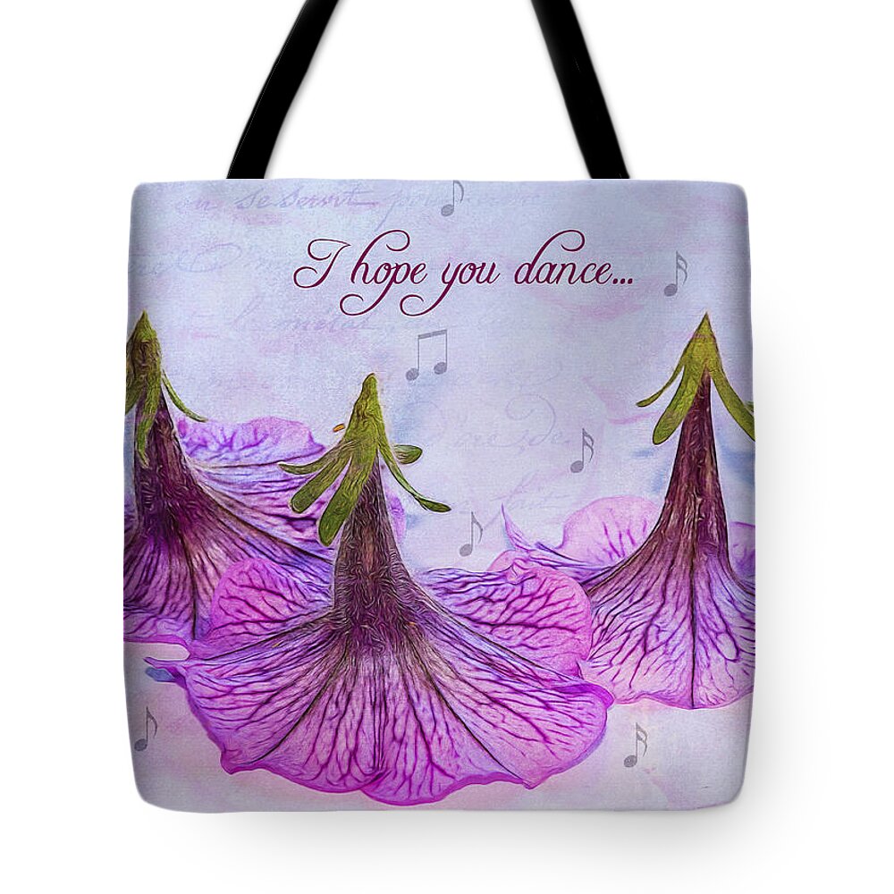Petunia Tote Bag featuring the photograph Dance by Cathy Kovarik